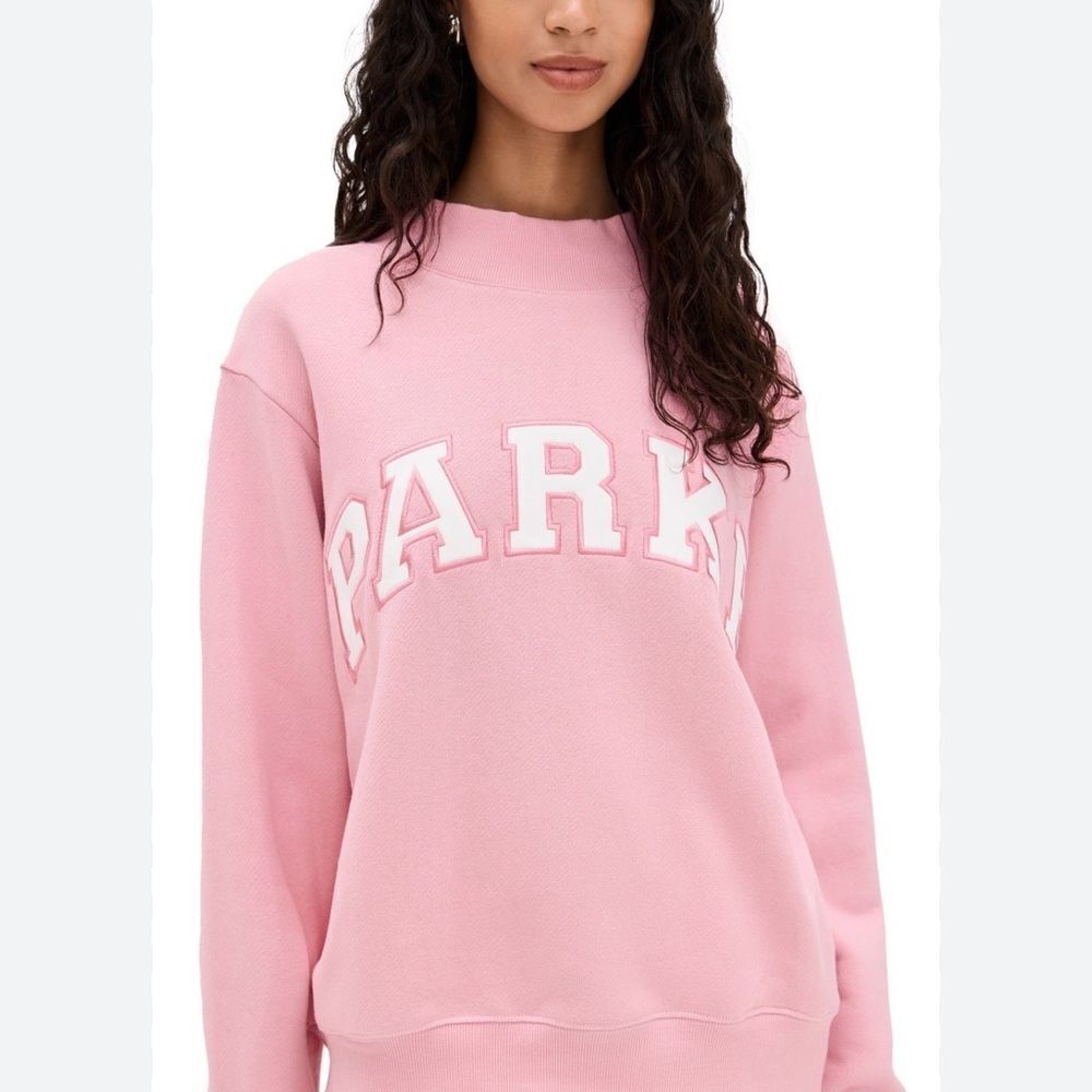 Parke Bubblegum Varsity Mock Neck Sweatshirt